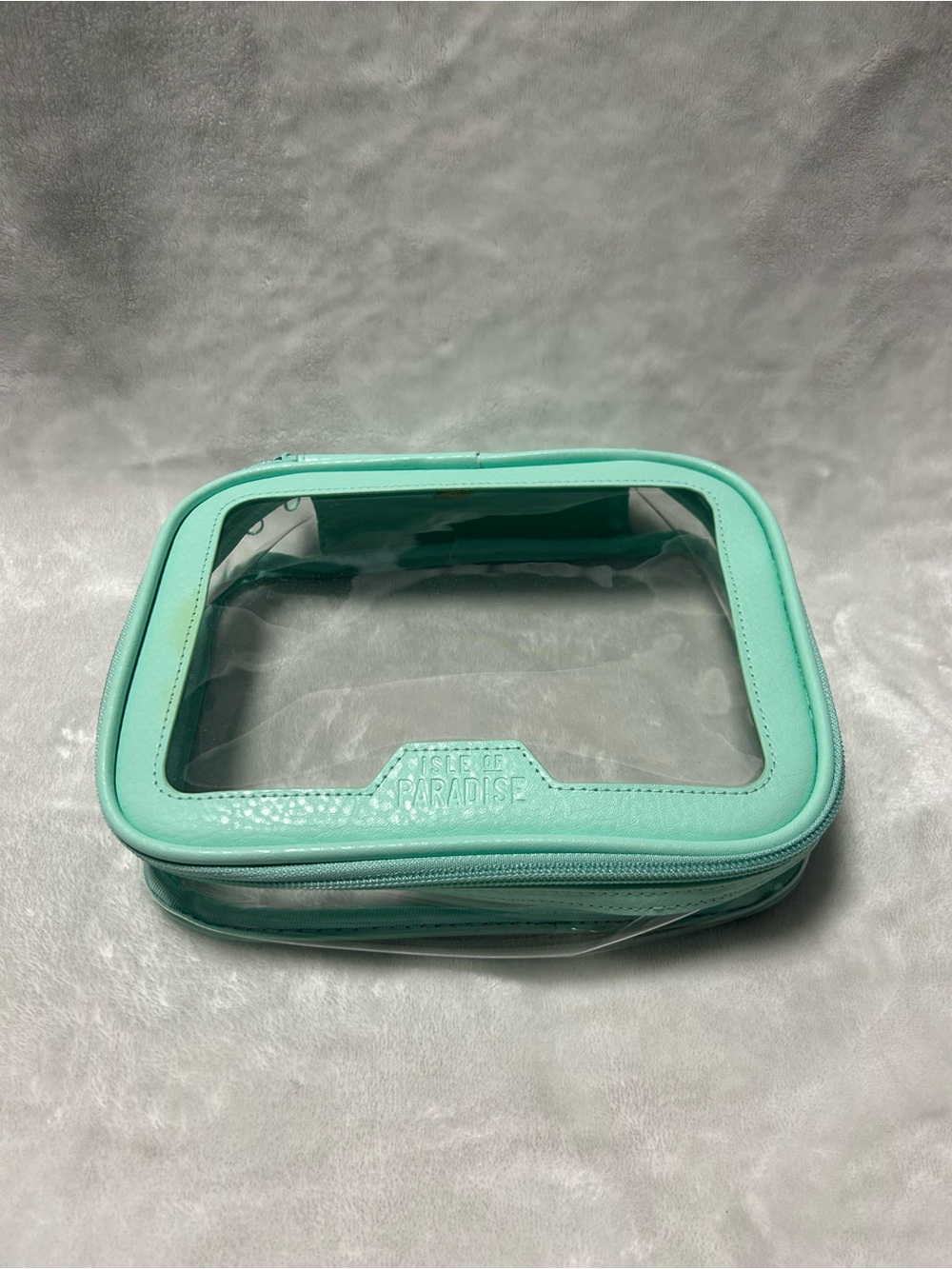 Isle of Paradise Blue clear zip up travel Cosmetic Makeup Bag Toiletry pouch